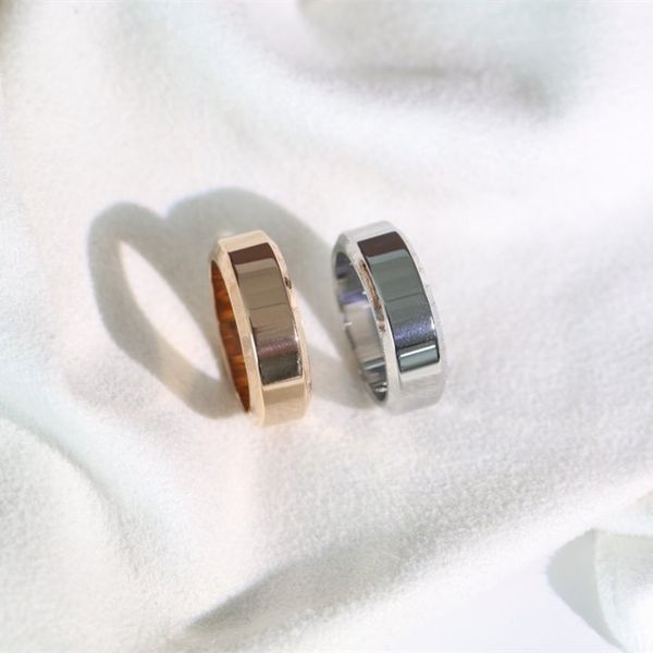 

plain ring printed new style very simple and elegant ring fashion letter rings titanium steel jewelry supply, Silver