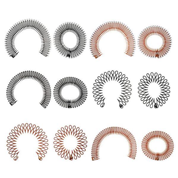 

hair brushes 12pcs stretch comb flexible circle full circular headband, Silver