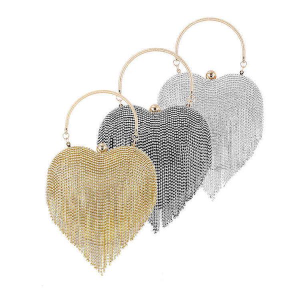 

dinner heart-shaped handbag women's hand diamond inlaid banquet versatile ess evening