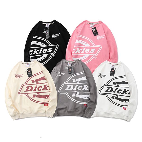 

hoodies autumn 2021 fashion side waist dik large letter printed men's and women's round neck sweater, Black