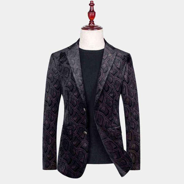 

luxury men's suits blazers men's casual 2021 autumn and winter men's wtern coat slim fit single breasted plaid suit, White;black