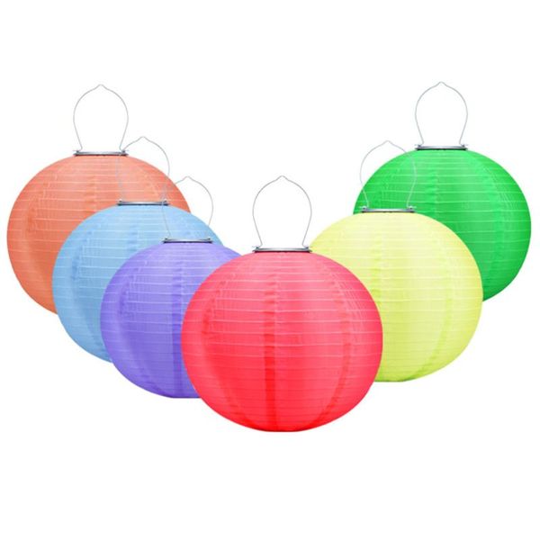 

4pcs 12 inch waterproof solar led lantern outdoor hanging lights foldable decorative festival (red+green+blue+yellow) portable lanterns