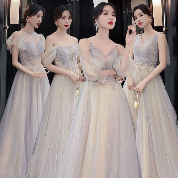 

ethnic clothing fashion autumn wedding bridesmaid dress evening banquet program host graduation season sister, Red