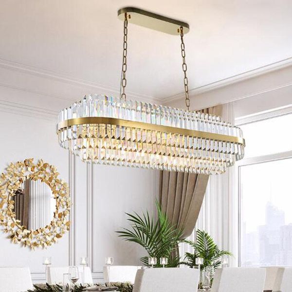 

modern lighting crystal chandelier for dining room chandeliers oval chain luxury home decoration led lamps