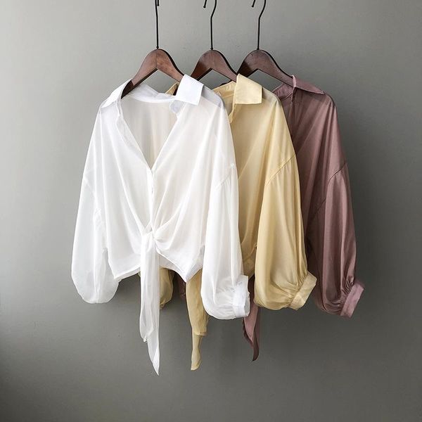 

women's blouses & shirts 2021 summer style small shawl female korean version of thin outer jacket sunscreen cardigan short shirt, White