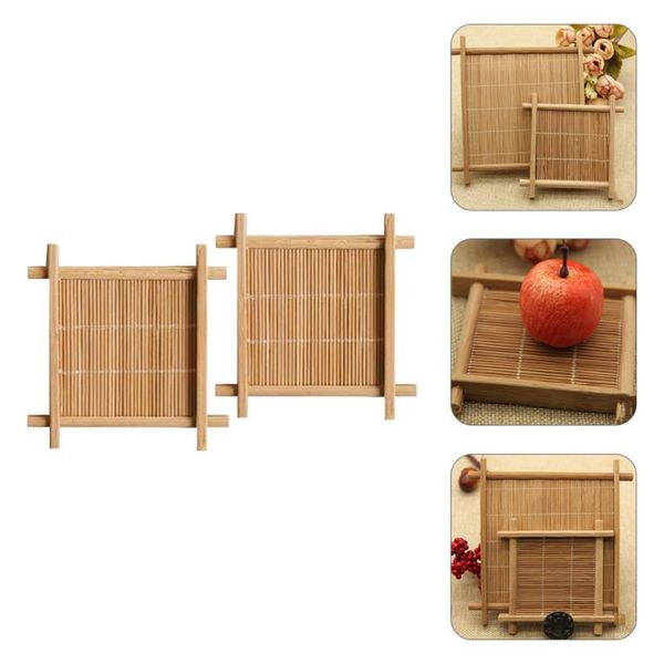 

mats & pads 2pcs bamboo cup pad chinese style food po props background