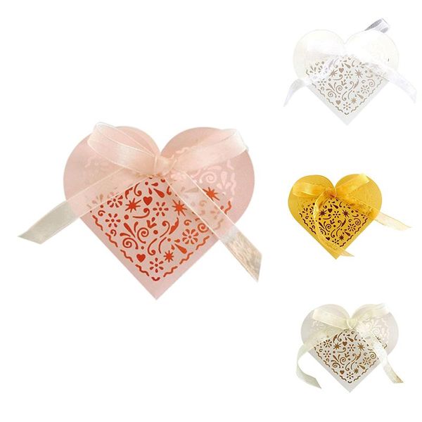 

gift wrap 50pcs wedding candy boxes, hollow favor boxes love chest chocolate decoration for birthday party