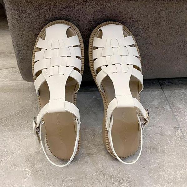 

dress shoes women gladiator sandals square toe designer summer european retro woven rome ytmtloy 2021 buckle strap sadalias femininas, Black
