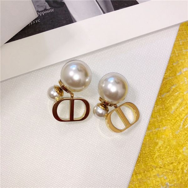 

earrings pearl ins versatile net metal red fashion, Golden