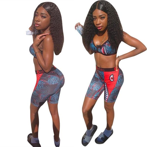 

women's tracksuits special style women ethika two 2 piece set tracksuit outfit crop and shorts summer, Gray
