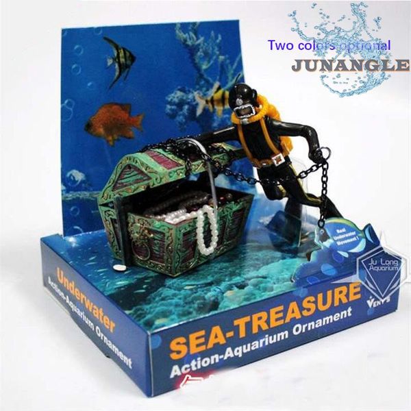 

decorations aquarium ornament treasure frog people landscape diver box fish tank decoration akvaryum