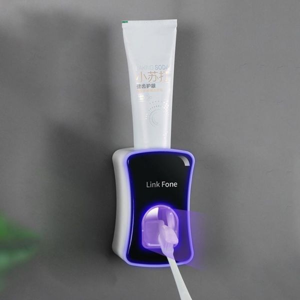 

bathroom accessories automatic toothpaste dispenser squeezing wall mounted racks without punching squeezers toothbrush holders