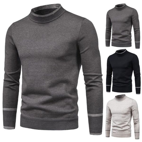 

men's sweaters 2021 fashion men's warm knitwear high collar long sleeve plus size sweater slim undershirt korean designer clothes, White;black