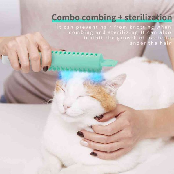 

four seasons uv sterilization battery massage comb for cats for dogs cleaning anti-mite brush hair removal comb pet products