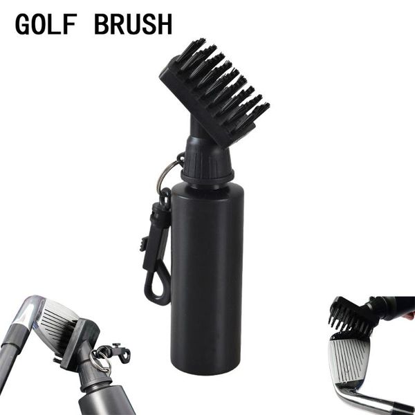

1pc professional golf brush can hold water clean ball club putter accessories with key chain easy to carry black training aids