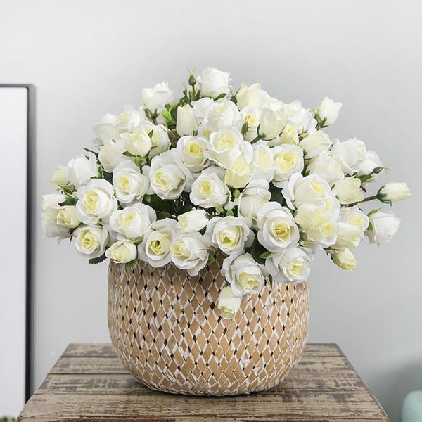 

decorative flowers & wreaths 15 heads rose bouquet artificial for wedding home decoration silk fake flower diy party decor