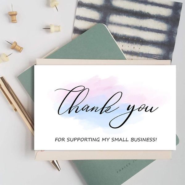 

greeting cards 30pcs/pack white thank you card labels with beyond grateful for supporting my small business decoration gift