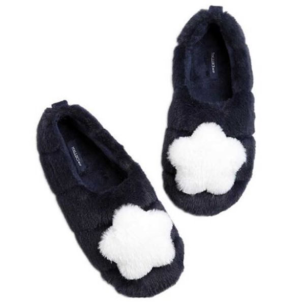 

autumn warm at home flat non-slip indoor shoe slipper slippers cotton plush female floor sh526 210625, Black