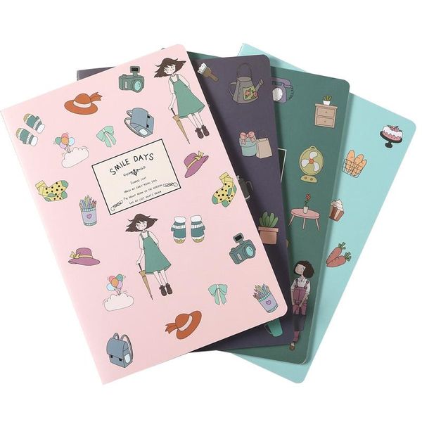 

notebook 30 sheets kawaii stationery cute notepad diary book journal record office school supplies caderno for kids gifts notepads, Purple;pink