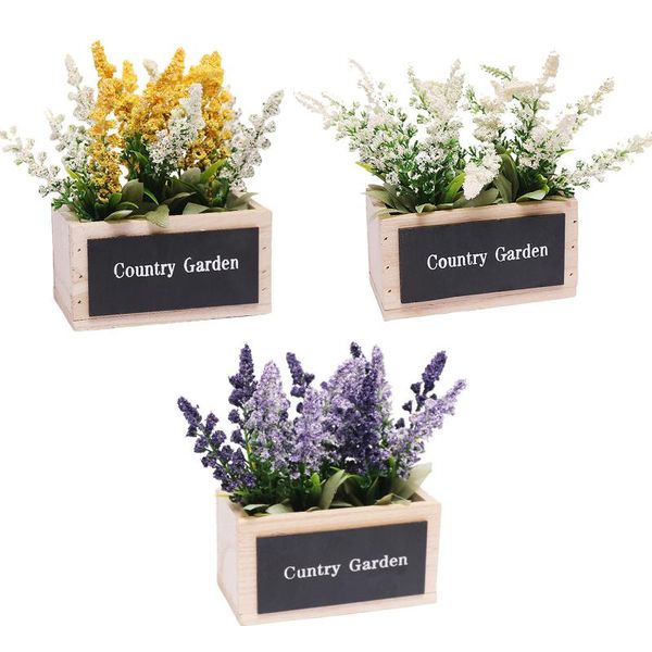 

set artificial plant flower fake small mini potted bonsai green decorative home decor with vase flowers & wreaths