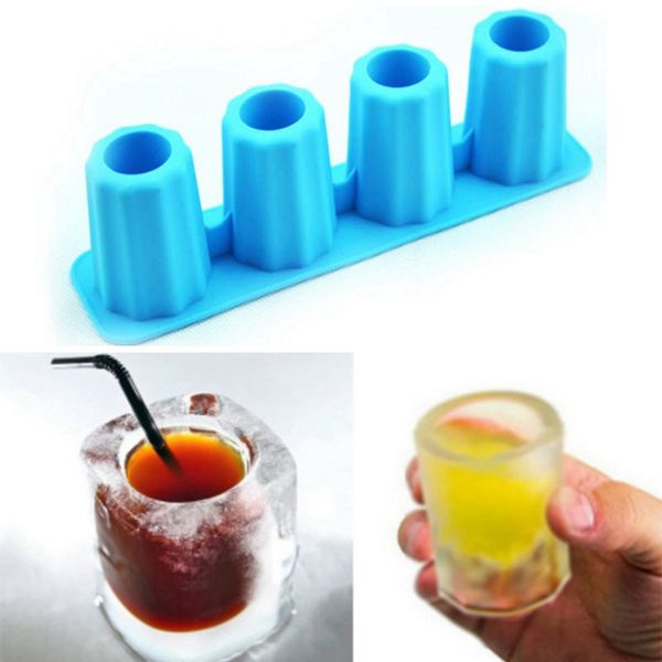 

creative 3d ice cube mold food grade e 4 cell long cups mould novelty gifts tray summer party kitchen bar drinkware accessory vt