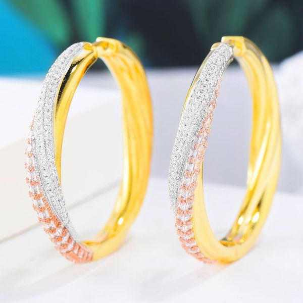 

hoop & huggie blachette design trendy fashion charm austrian crystal earrings for women bridal wedding engagement anniversary jewelry, Golden;silver
