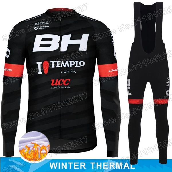 

racing sets 2022 team bh cycling jersey set winter clothing men road bike thermal jacket suit pant mtb ropa ciclismo maillot culotte, Black;blue