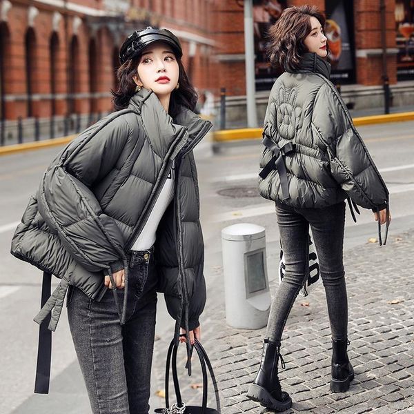 

women's down & parkas jacket 2021 winter korean loose white duck short warm, Black