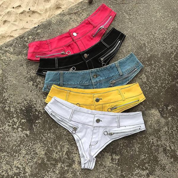 Denim Shorts Weibliche Niedrige Taille Kurze Jeans Sommer Micro Bikini Femme Sexy Nachtclub Strand Tanga Schwarz Frauen