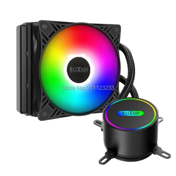 

fans & coolings pccooler gi-cl120/240 cpu water cooling radiator, 120mm color led pwm fan, copper heat sink, lga775/115x/1200 amd am4