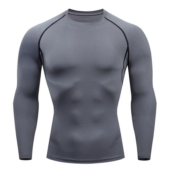 

racing jackets men compression run t shirt fitness tight long sleeve sport cycling training jogging base layer sportswear quick dry rashgard, Black;red