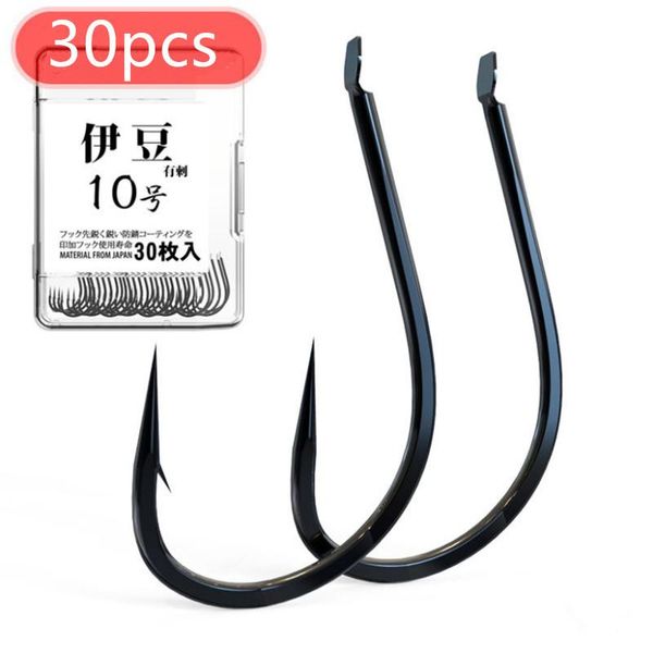 

fishing hooks 30pcs/box barbed set fishhook carp hook for fish sea accessories crooked-mouthed izu