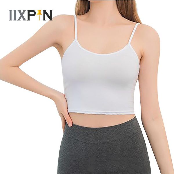 

women's tanks & camis 2pcs women summer short camisole solid color casual vest crop sports training fitness dance tank cropped, White