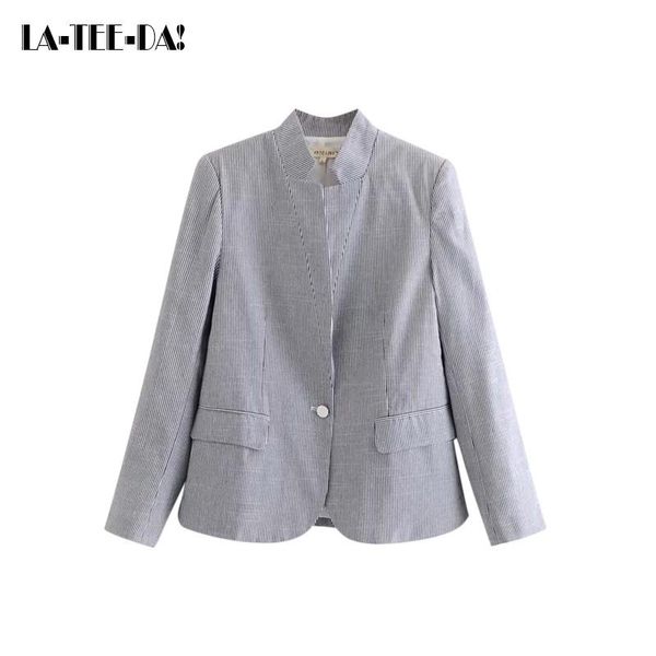 

women's suits & blazers ltd1198214 2021 striped blazer women notched coat lady fashion long sleeves ol single button slim vestidos, White;black