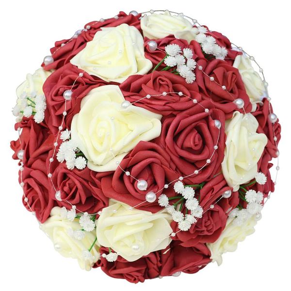 

decorative flowers & wreaths korean bride bridesmaid bouquets artificial pearl handmade party wedding church decoration w2021