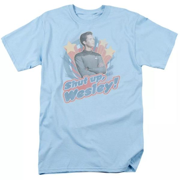 

Star Trek Shut Up Wesley TV Show T-Shirt Sizes S-3X NEW, White;black
