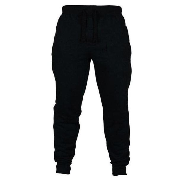 

men's pants autumn 5 solid color men joggers sweatpants trousers sporting clothing the bodybuilding, Black