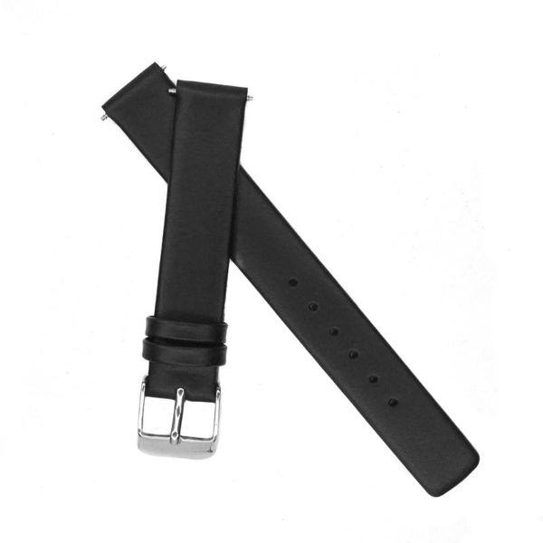 

watch bands 12mm 14mm 18mm 20mm band soft thin strap calf genuine leather watchband belt for mens woman stainless steel buckle, Black;brown