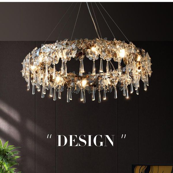 

pendant lamps romantic butterfly crystals led lights modern lustre e14 gold metal hanging lamp living room suspend fixtures