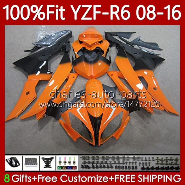 Bloss Orange Infection Flush Bodys для Yamaha YZF-R6 YZF R6 R 6 600YZF600 2008-2016 CUDLOWORK 99NO.131 600CC YZFR6 08 2008 2009 2010 2011 2011 2012 YZF-600 13 14 15 16 OEM FACKING