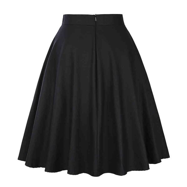 

2021 midi short skater skirts 50s 60s womens faldas plus size black pink green red summer casual big swing skirt tutu jupe femme