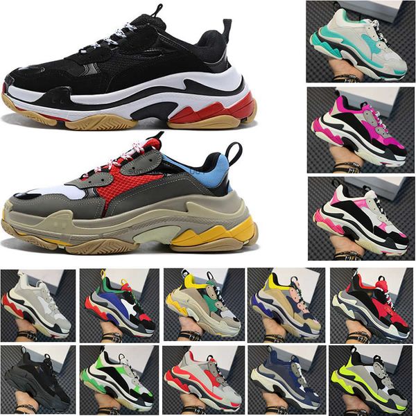 

designer triple s platform sneakers shoes for men women chaussures paris 17fw black cream yellow red casual shoe luxury shoes 36-45