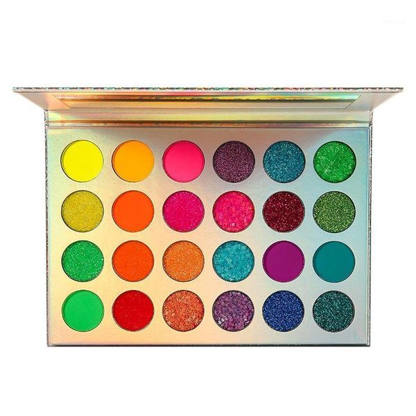 

colorful fluorescent powder eyeshadow palette 24 colors makeup1