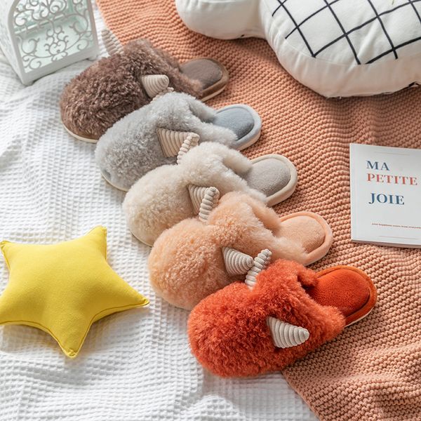 

luxury slippers autumn and fe winter lovely home warm moon indoor lovers plush cotton slippers male, Black