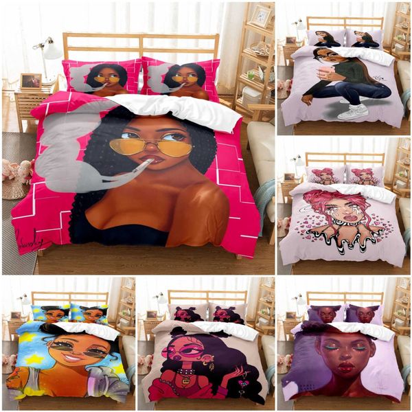 

girls 3d digital printing 3-piece 4-piece quilt sheet