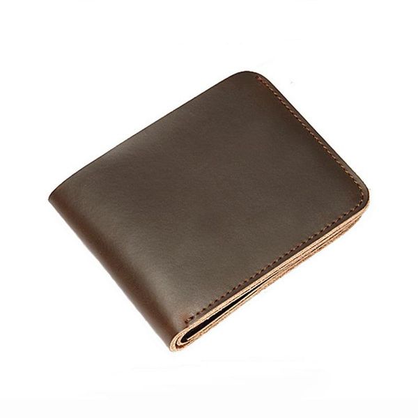 

wallets handmade retro wallet men cow leather men's male short money purse for crazy horse small portomonee, Red;black