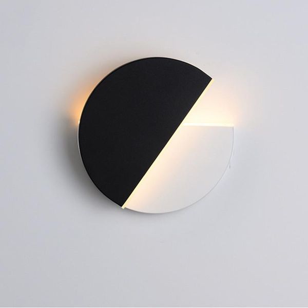 

wall lamps nordic rotating led lamp mirror for bedroom living room aisle decoration indoor lighting fixture black white