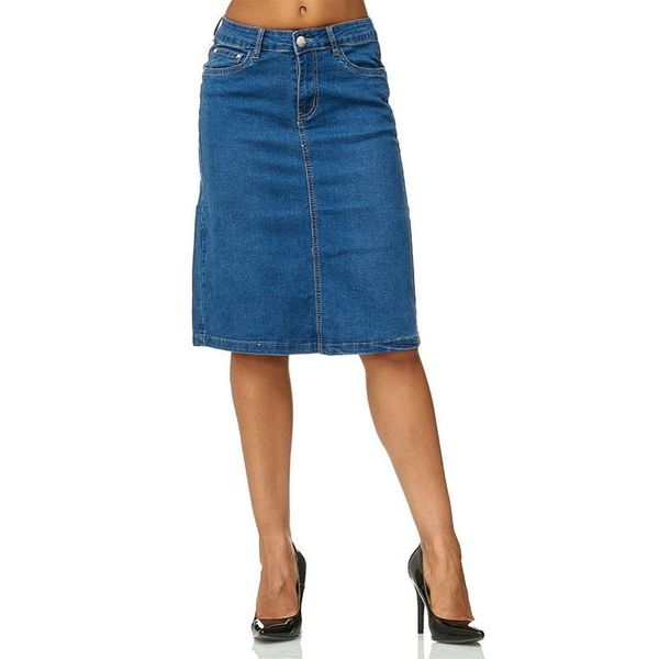 

spring summer vintage women denim skirt high waist jeans straight female a-line pencil back split plus size skirts, Black