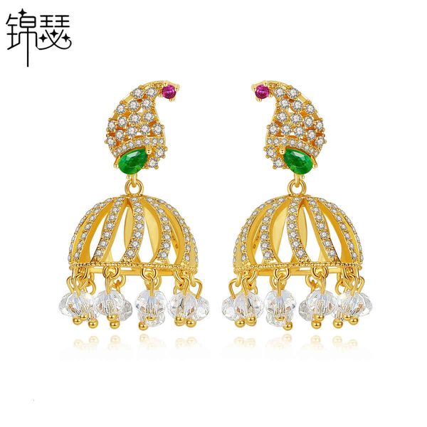 

jewelry charm stud rain bell earrings banquet hollow out temperament court style gift, Golden