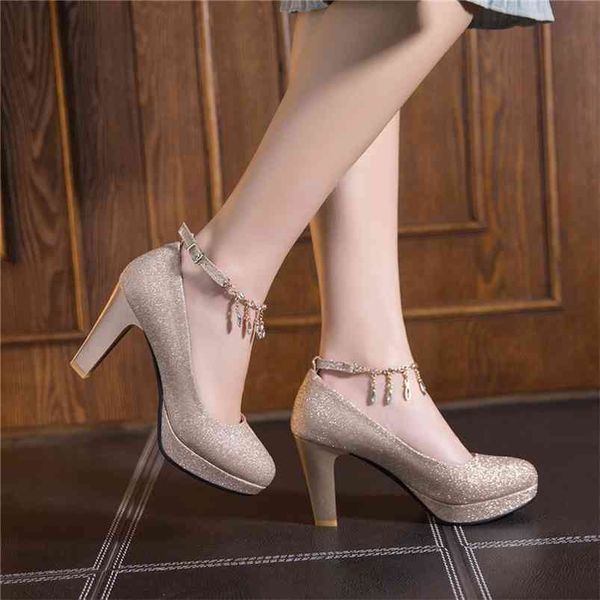 

fashion female high heels shoes luxury gold silver pink women's heels pumps party office wedding shoes designer 210820, Black